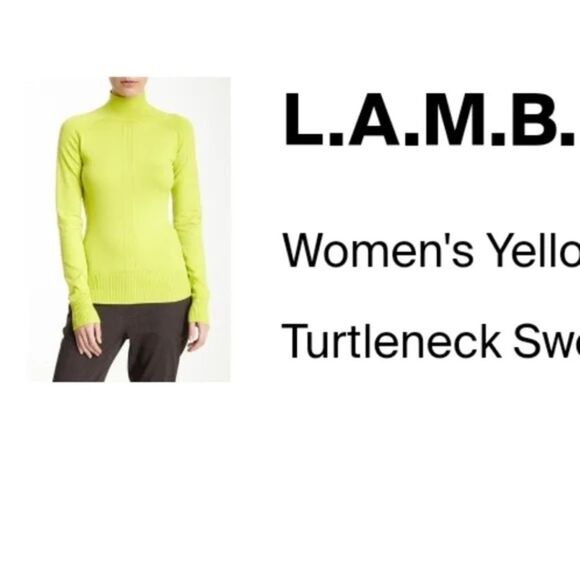 L.A.M.B. Silk Cashmere Blend Turtleneck Sweater Size M - Picture 3 of 11